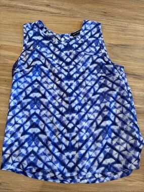 Banana Republic Blue Tie-Dye Chevron Tank